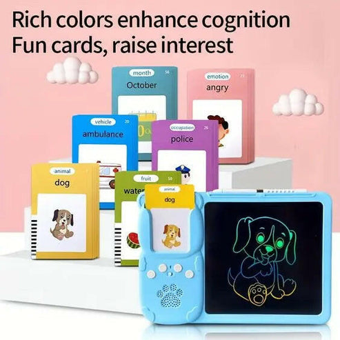 LCD Educational Tablet With 112 Learning Flash Cards (244 words)