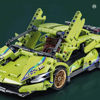 1:18 Scale Pull Back Lego Racing Car Building Block Set | Creative Assembly Toy for Collectors & Enthusiasts | Compatible Brick Model Kit for Racing Fans - Toy Rush