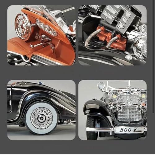 1:24 Scale Mercedes-Benz 500K Diecast Model Car – Collector’s Luxury Edition with Functional Features & Working Lights | Pull Back