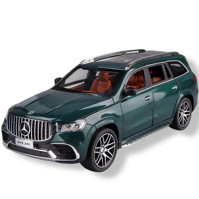 1/24 Mercedes Benz GLS63 AMG Model Car, Zinc Alloy Diecast Pull Back with Light, Sound and openable Doors