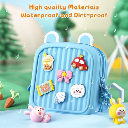 Kawaii Mini Waterproof Shoulder Backpack | Cute Travel & Picnic Bag BLUE