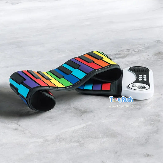 Kids Roll-Up Piano Keyboard – Portable Rainbow Musical Keyboard Toy with Speaker & Recording