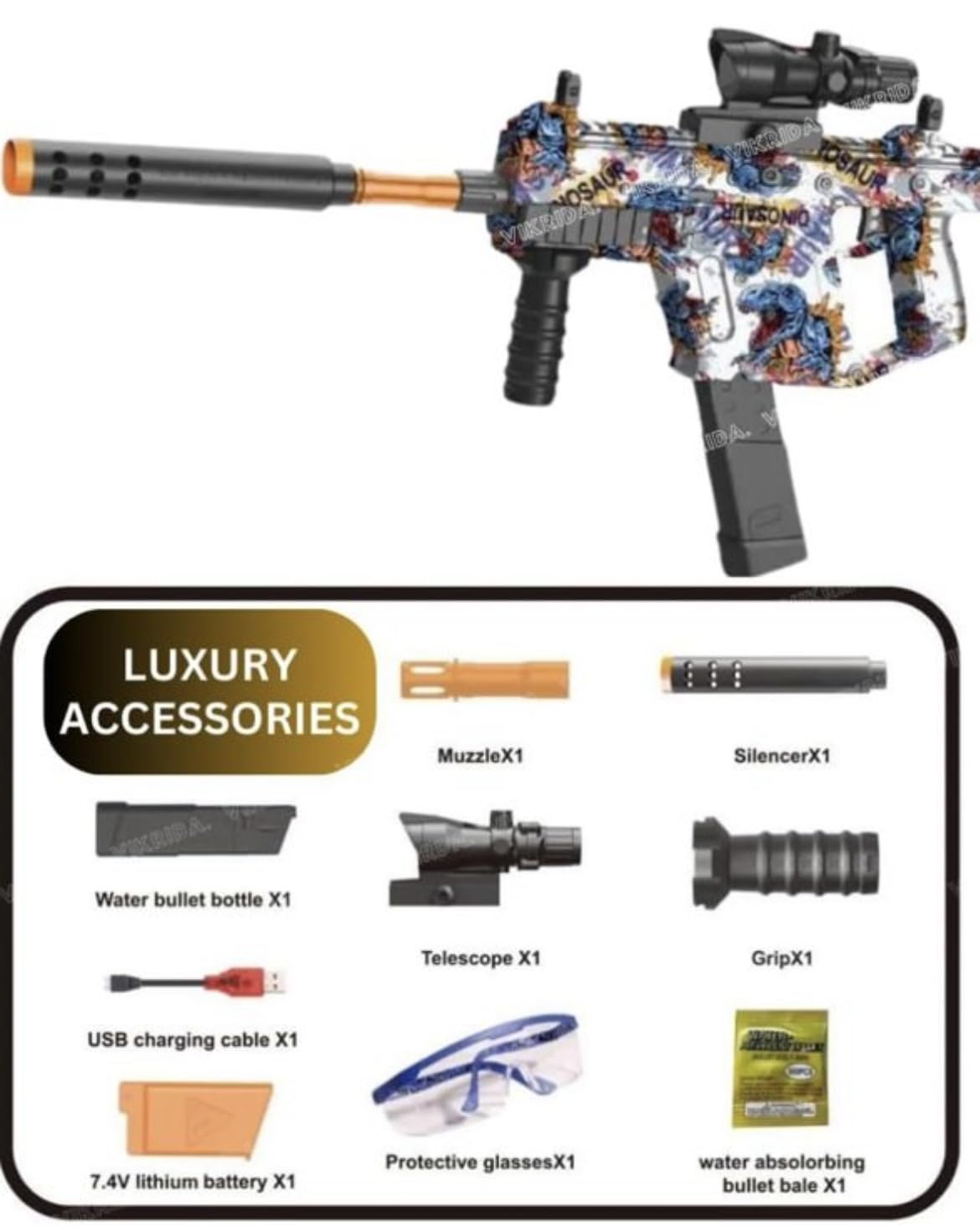 Vector Gel Blaster Gun | Velocity Airsoft Automatic Gun With Water Blasters