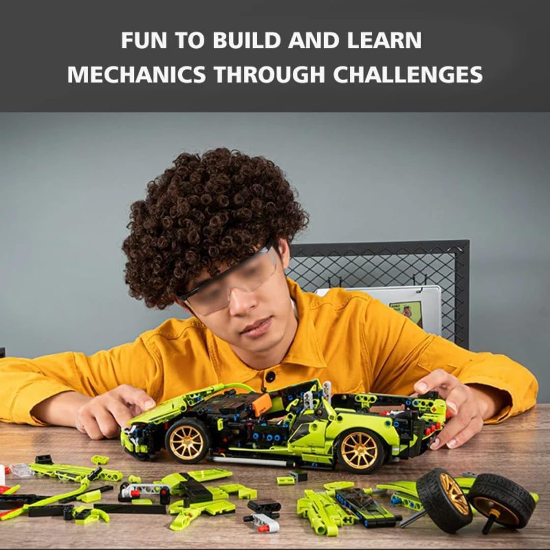 1:18 Scale Pull Back Racing Car Building Block Set | Creative Assembly Toy for Collectors & Enthusiasts | Compatible Brick Model Kit for Racing Fans