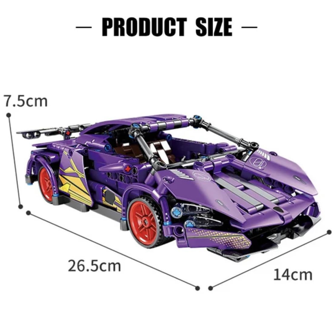 1:18 Scale Pull Back Racing Car Building Block Set | Creative Assembly Toy for Collectors & Enthusiasts | Compatible Brick Model Kit for Racing Fans