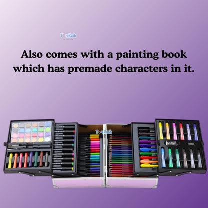 Art Kit For Kids, Aluminum Case Box With Drawing Book, 133Pcs Art Gift Set