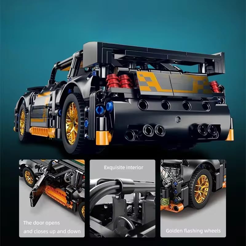 1:18 Scale Pull Back Racing Car Building Block Set | Creative Assembly Toy for Collectors & Enthusiasts | Compatible Brick Model Kit for Racing Fans