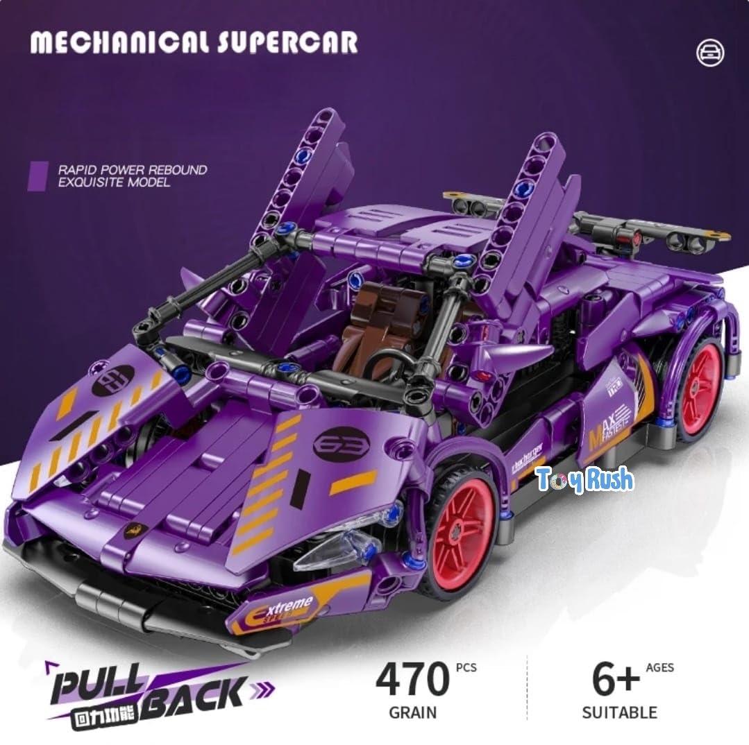 1:18 Scale Pull Back Racing Car Building Block Set | Creative Assembly Toy for Collectors & Enthusiasts | Compatible Brick Model Kit for Racing Fans