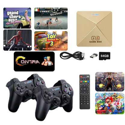 2 in 1 Video Game for Tv Gaming Emulators PSP,PS1,N64,GTA,NBA,Football,Tekken,Screen Mirroring All in One Gaming Box