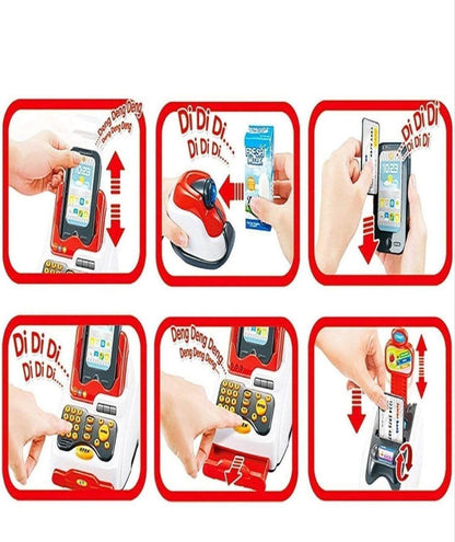 Supermarket Cash Register for Kids with Checkout Scanner and Food and more, Pretend Play Set - Toy Rush