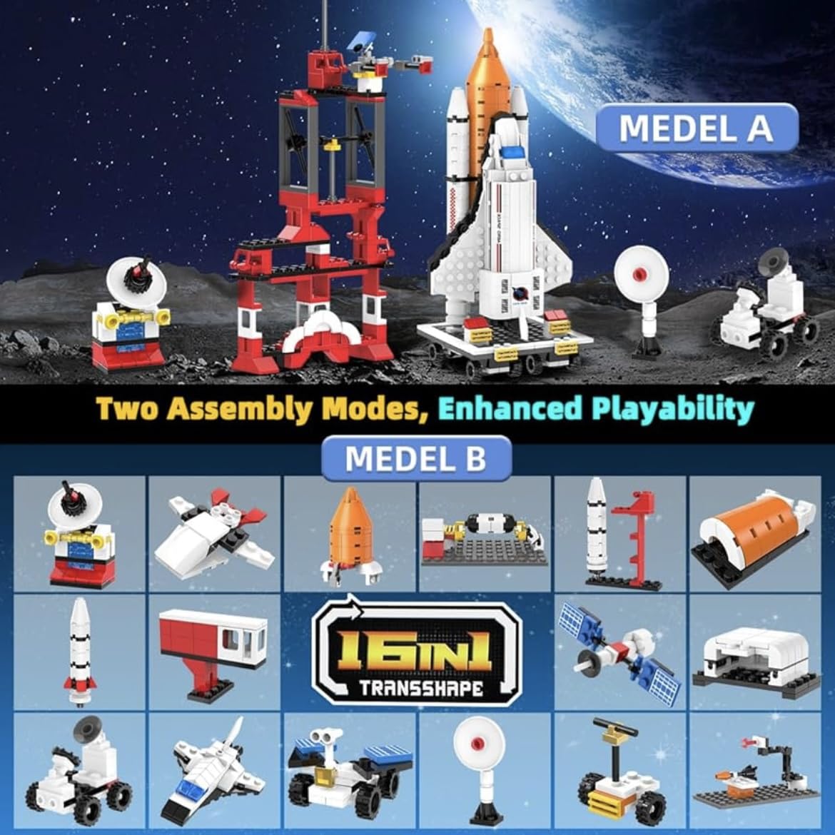 Spaceship Rocket Building Blocks Set, Educational Stem Building (404PCS)