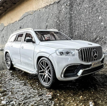 1/24 Mercedes Benz GLS63 AMG Model Car, Zinc Alloy Diecast Pull Back with Light, Sound and openable Doors