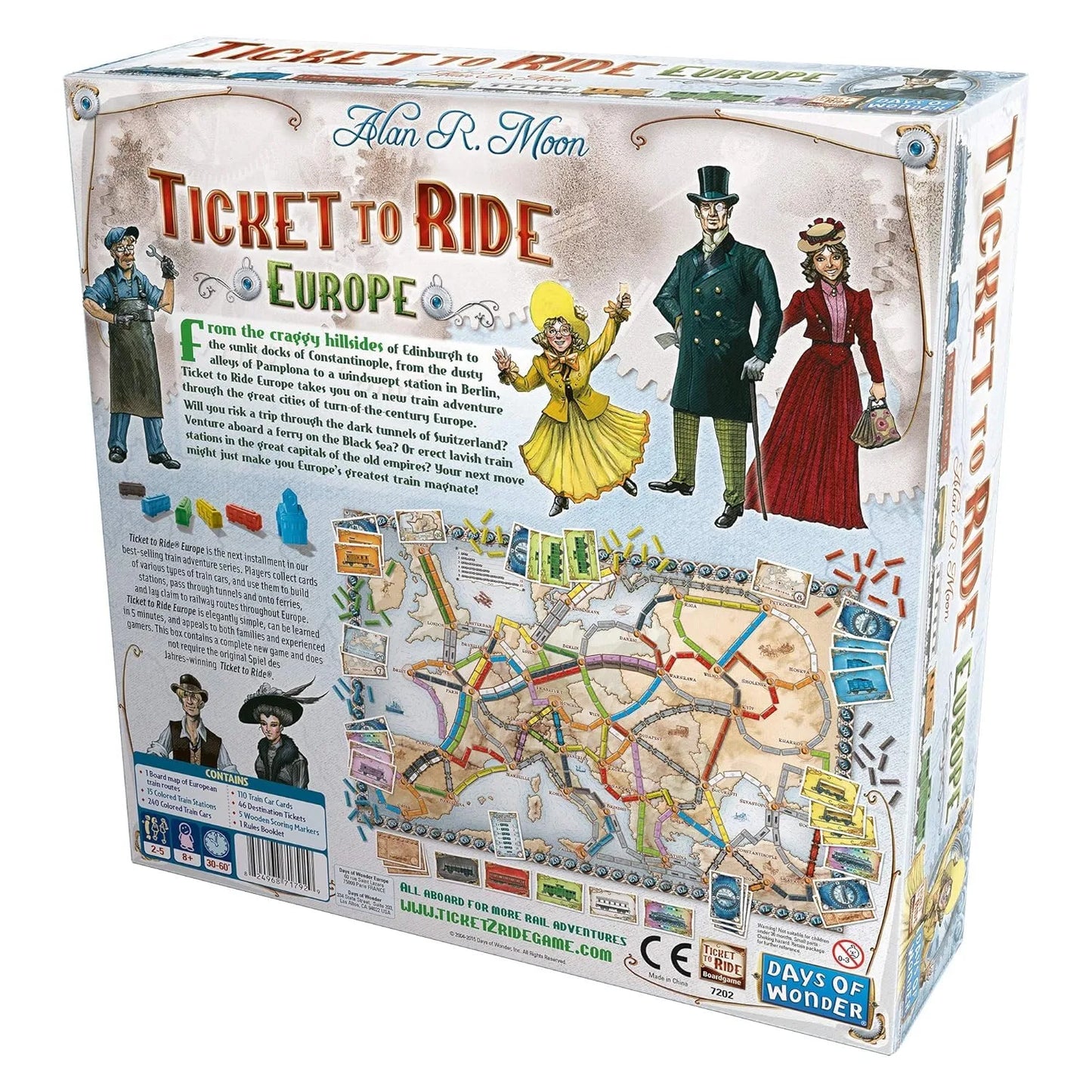 Ticket to Ride Europe Board Game | Strategy Adventure | Family & Party Game for 2-5 Players, Ages 8+