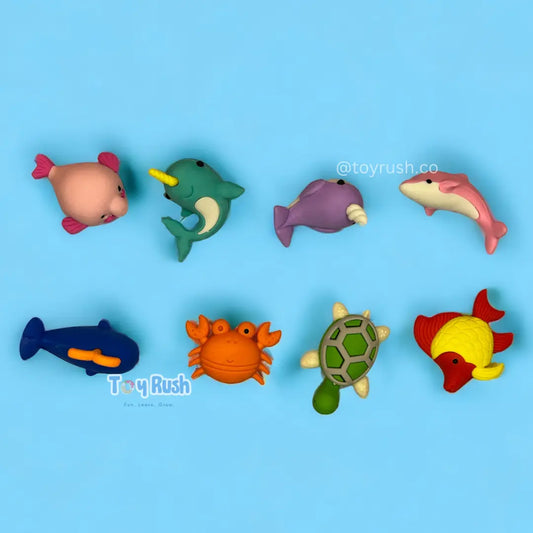 Aquarium Theme Erasers (4pcs Set) | Kids Stationery