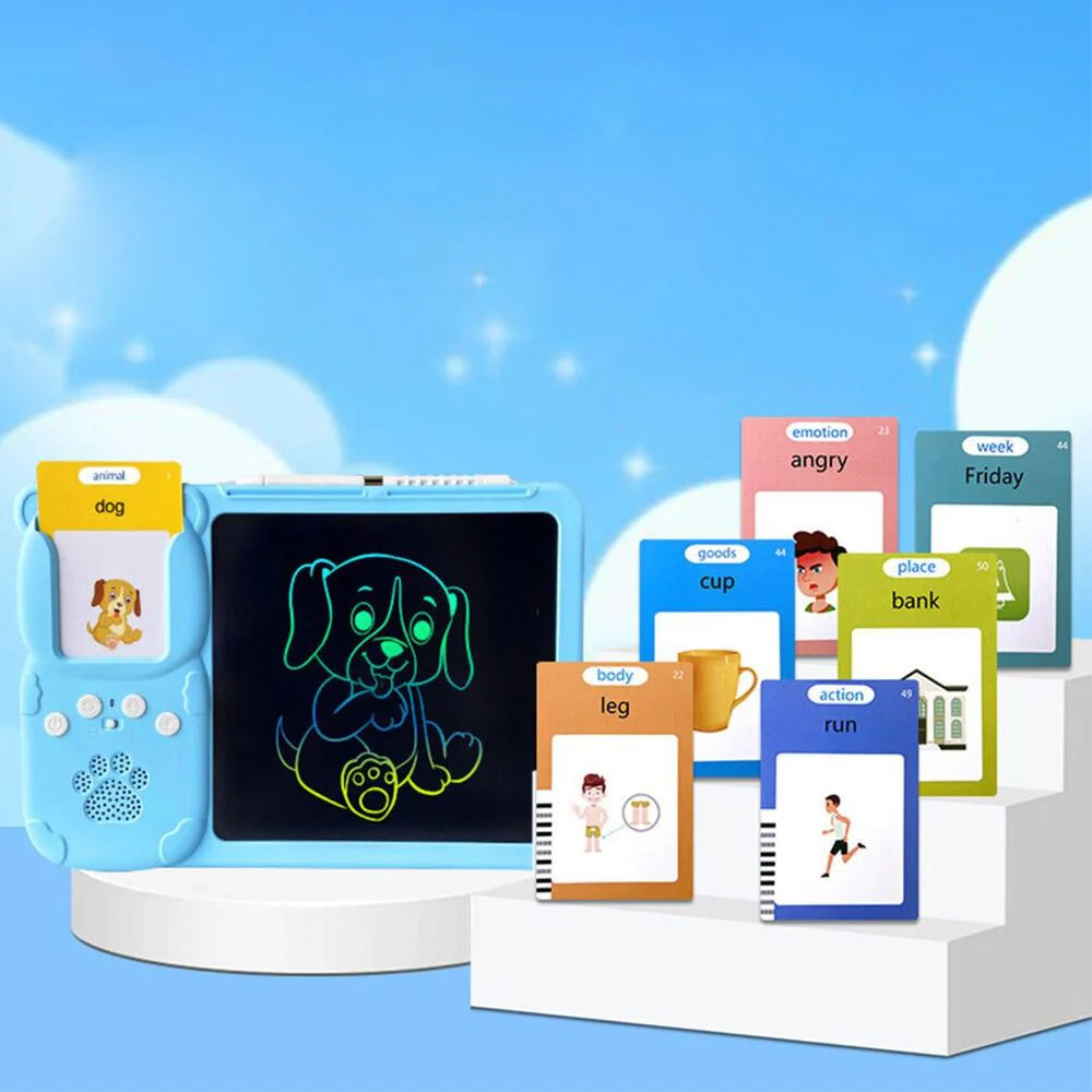 LCD Educational Tablet With 112 Learning Flash Cards (244 words)