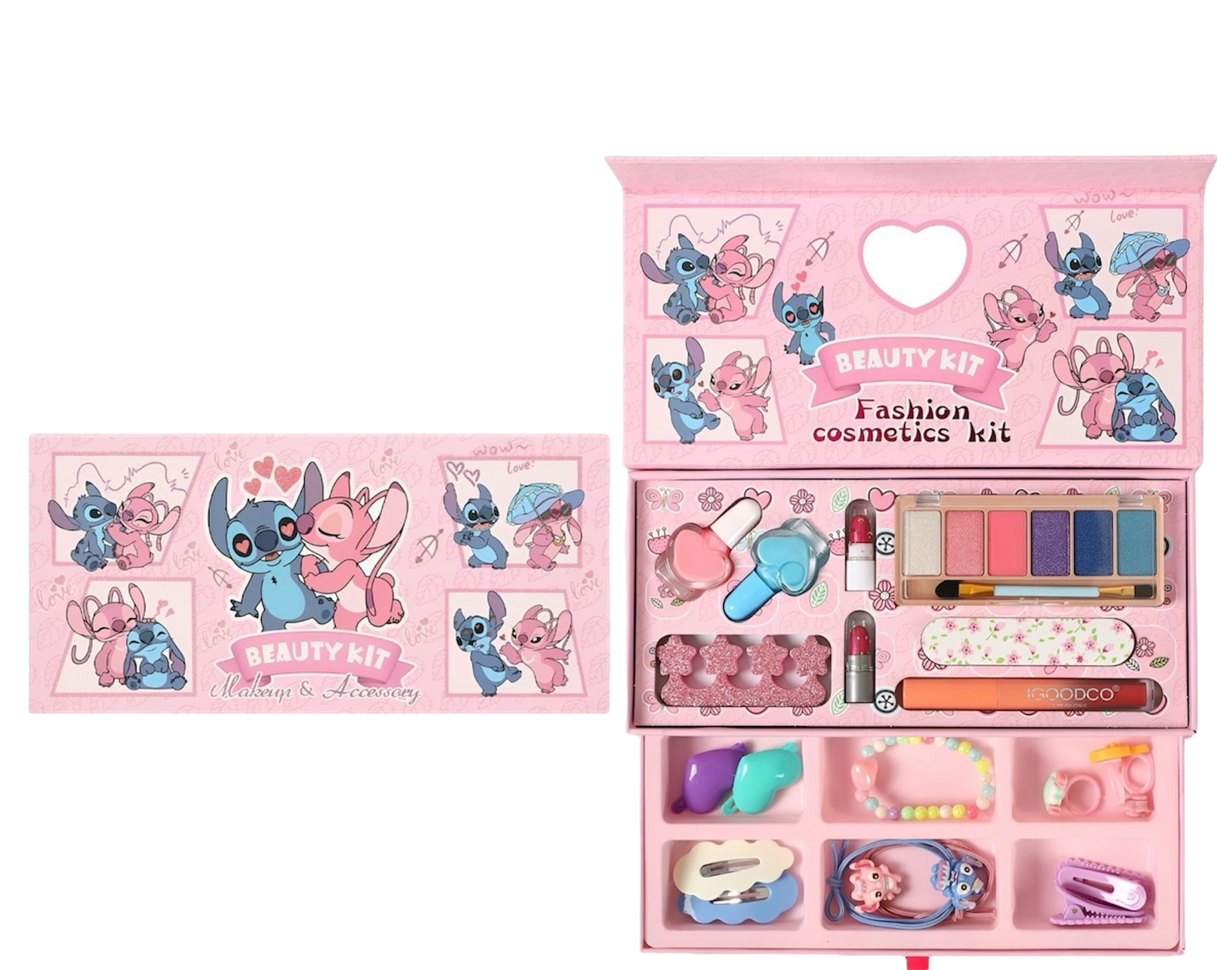 Stitch Theme Makeup Beauty Kit with Accessories – Fashion Cosmetic Playset for Girls