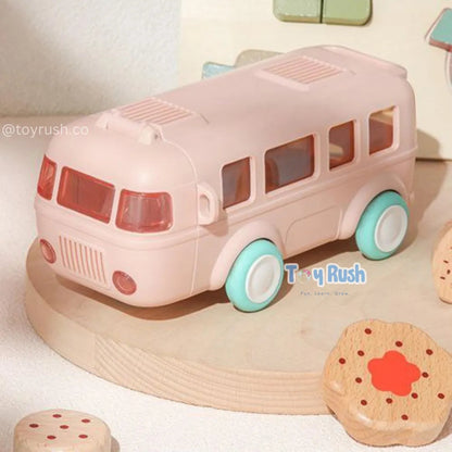 Bus Shaped Kids Water Bottle Peach