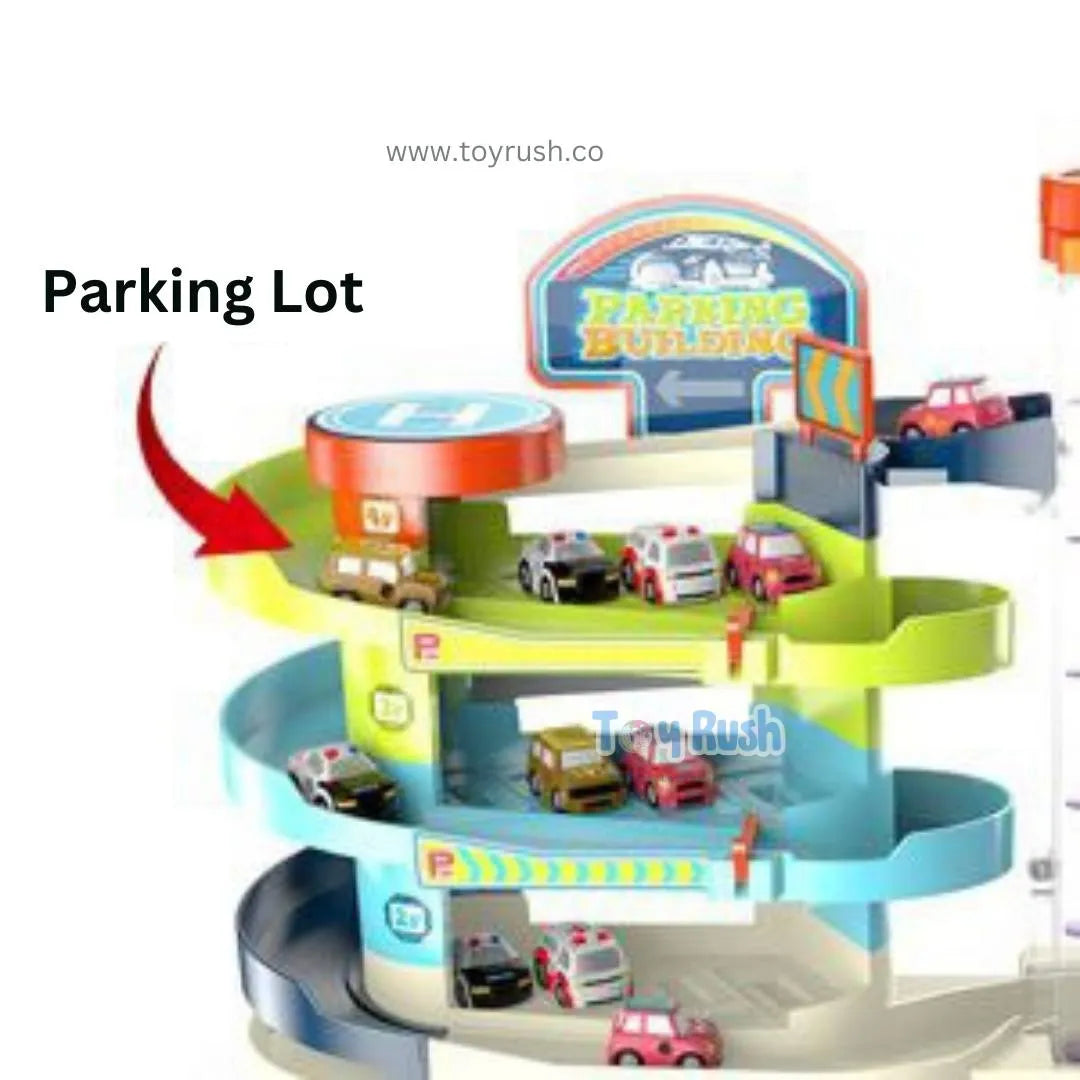 Car Parking Building Race Track Playset (Lights & Music)