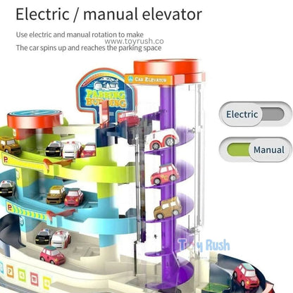 Car Parking Building Race Track Playset (Lights & Music)