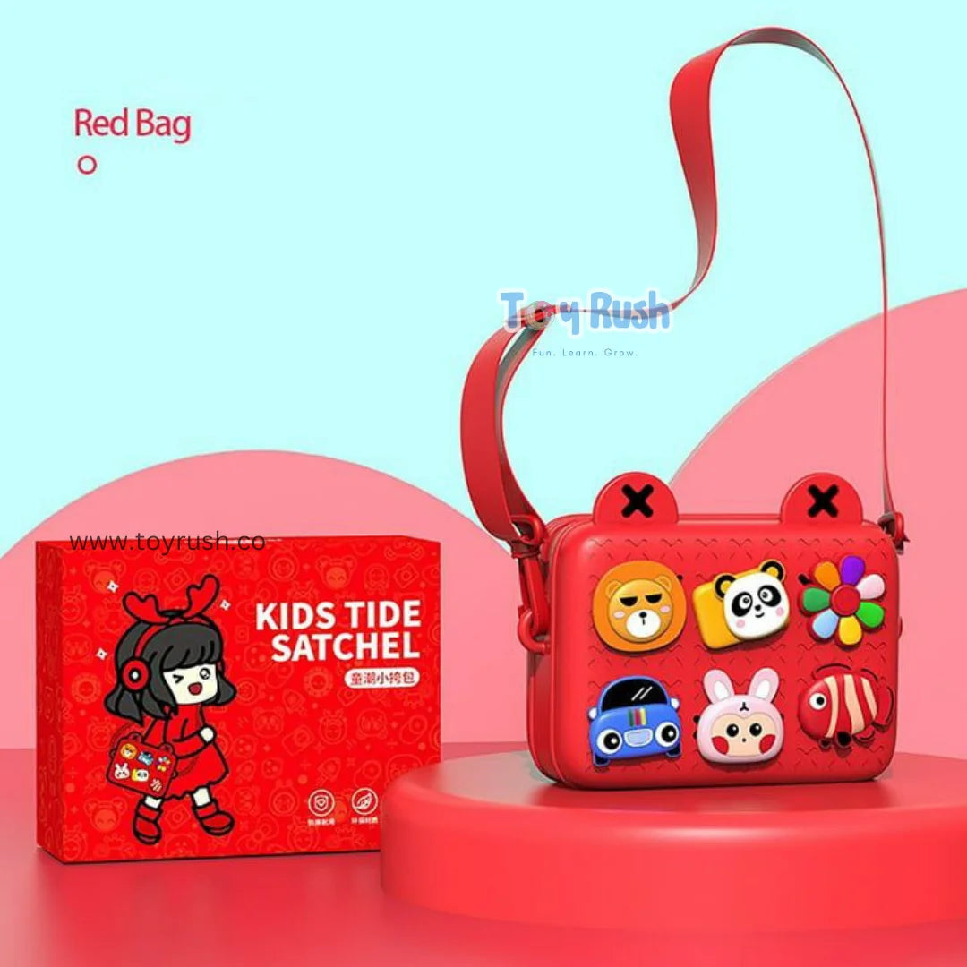 Cartoon Soft Silicone Satchel Crossbody Sling Bag Red