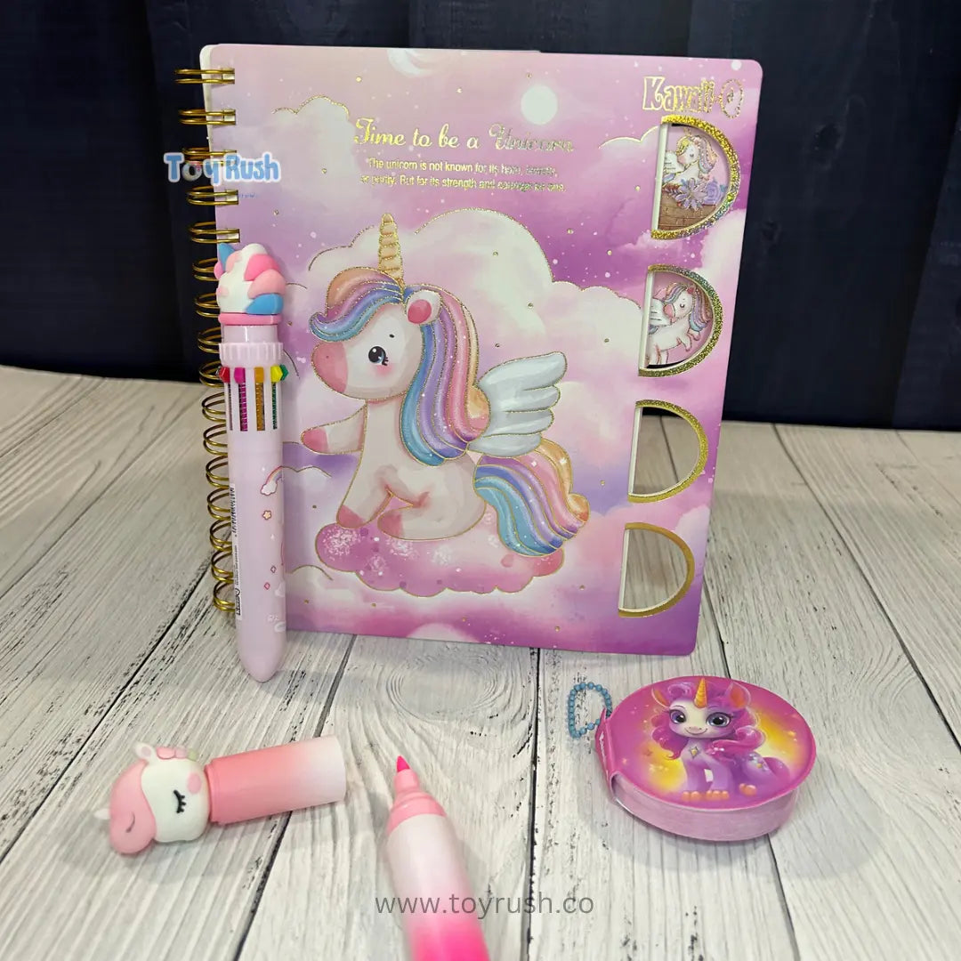 Cute Unicorn / Space Diary Set For Kids Unicorn