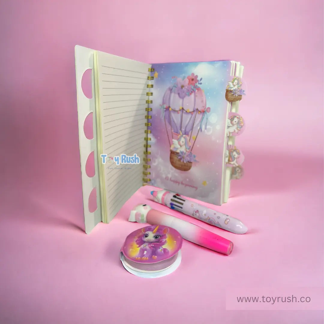 Cute Unicorn / Space Diary Set For Kids