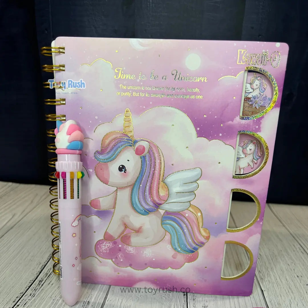 Cute Unicorn / Space Diary Set For Kids