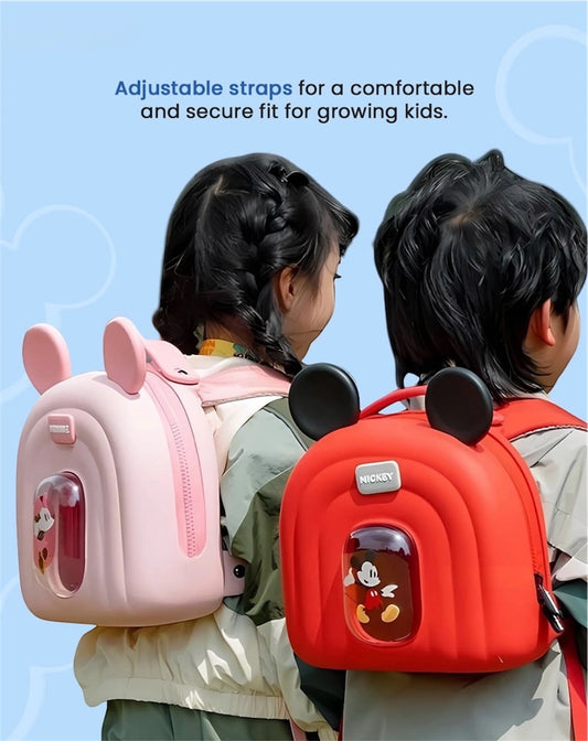 Disney Mickey & Minnie Kids Backpack | Cute Cartoon School Bag with Adjustable Straps & Spacious Compartment | Travel & Daily Use Bag for Boys & Girls