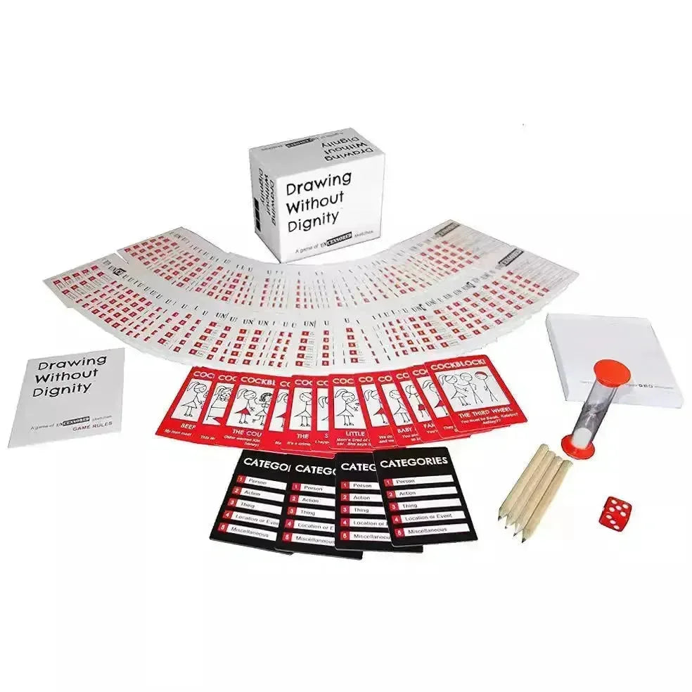 Drawing Without Dignity Party Game – Hilarious Adult Drawing Game, Pictionary Alternative for Game Night, 4+ Players, Ages 17+