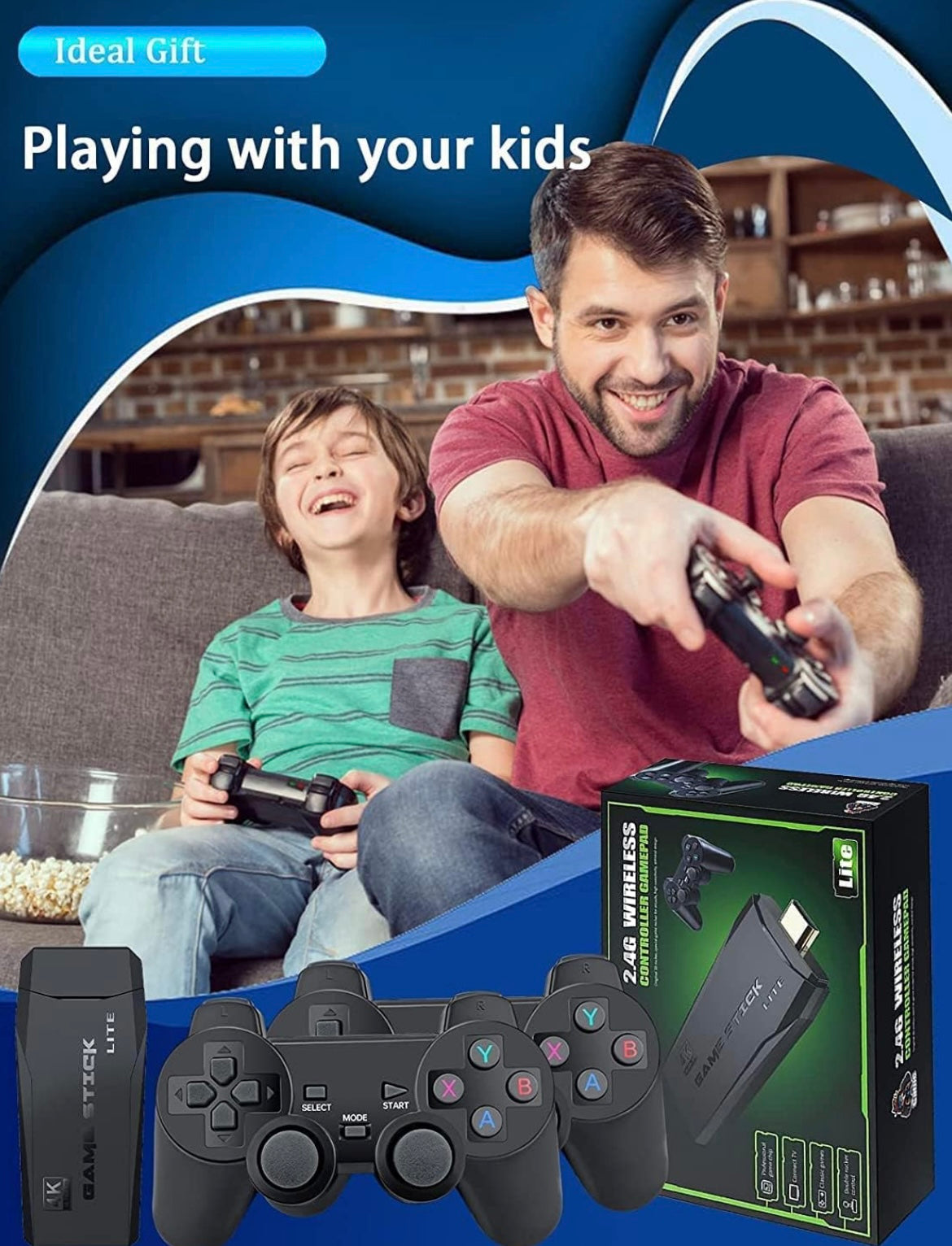 Wireless Video Game for Tv Gaming Built-in Classic Retro Games | 2.4G Wireless Controllers