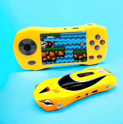 Handheld Video Game Car Console (620 Retro Games) Yellow