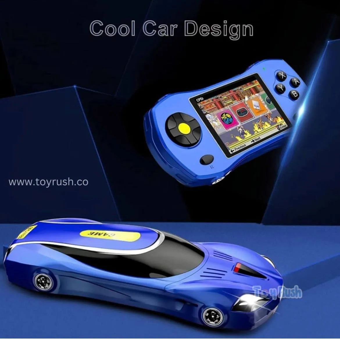 Handheld Video Game Car Console (620 Retro Games) Blue