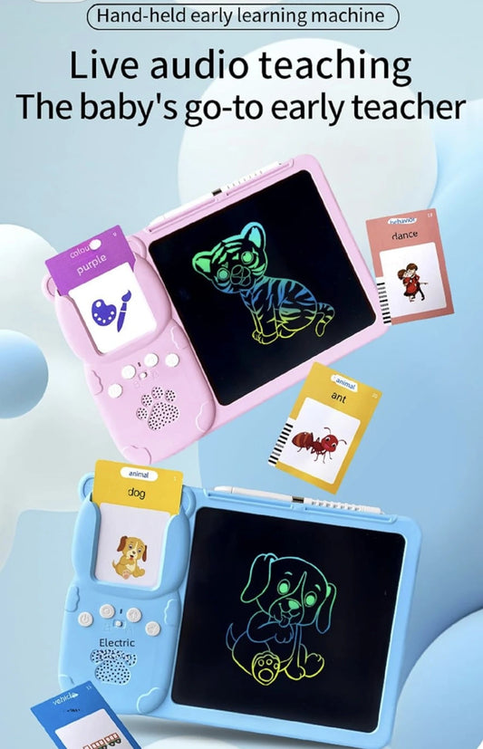 LCD Educational Tablet With 112 Learning Flash Cards (244 words)