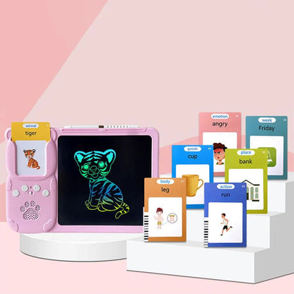 LCD Educational Tablet With 112 Learning Flash Cards (244 words)