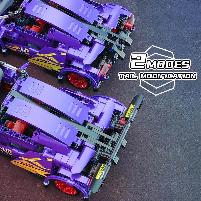 1:18 Scale Pull Back Lego Racing Car Building Block Set | Creative Assembly Toy for Collectors & Enthusiasts | Compatible Brick Model Kit for Racing Fans - Toy Rush