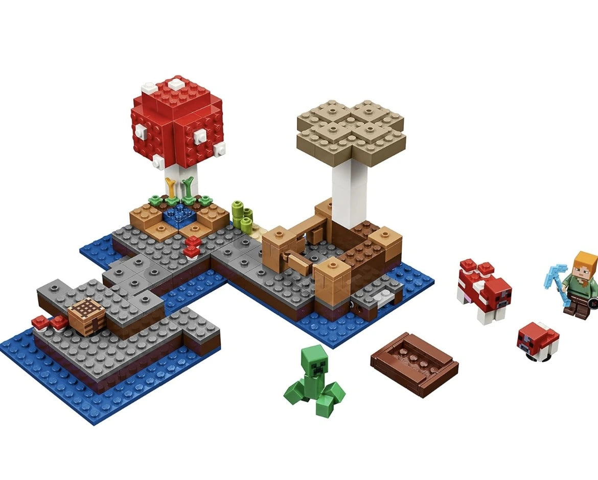 Minecraft Lego Style Bricks | The Mushroom Island Construction 252+ pcs