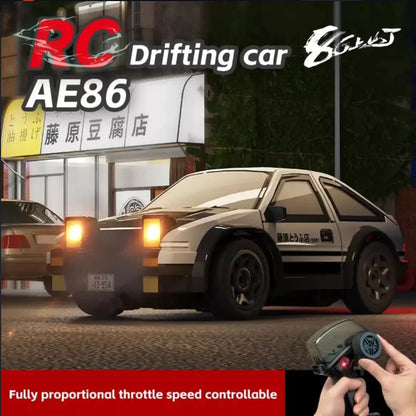 Mini AE86 Drift RC Car 1:64 Scale – Remote Controlled Drift Car with Proportional Speed & LED Lights