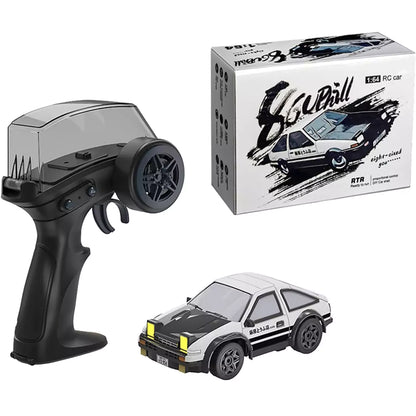 Mini AE86 Drift RC Car 1:64 Scale – Remote Controlled Drift Car with Proportional Speed & LED Lights