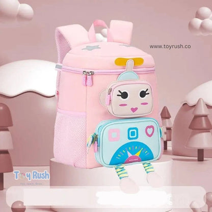 My Dear 3D Robot Backpack for School Pink