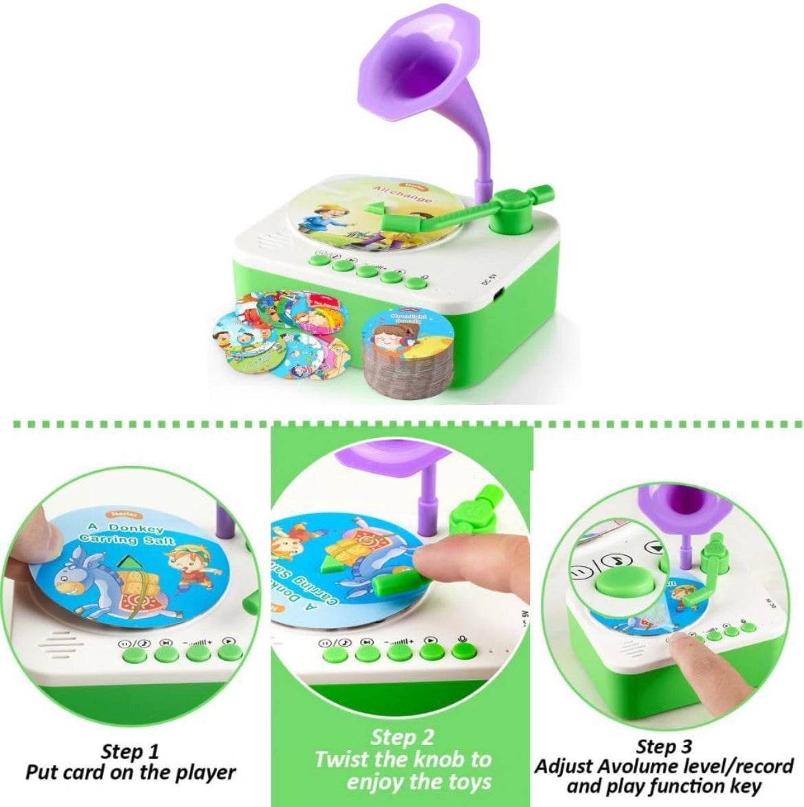 Kids Phonograph for Storytelling and Music Early Education - Toy Rush