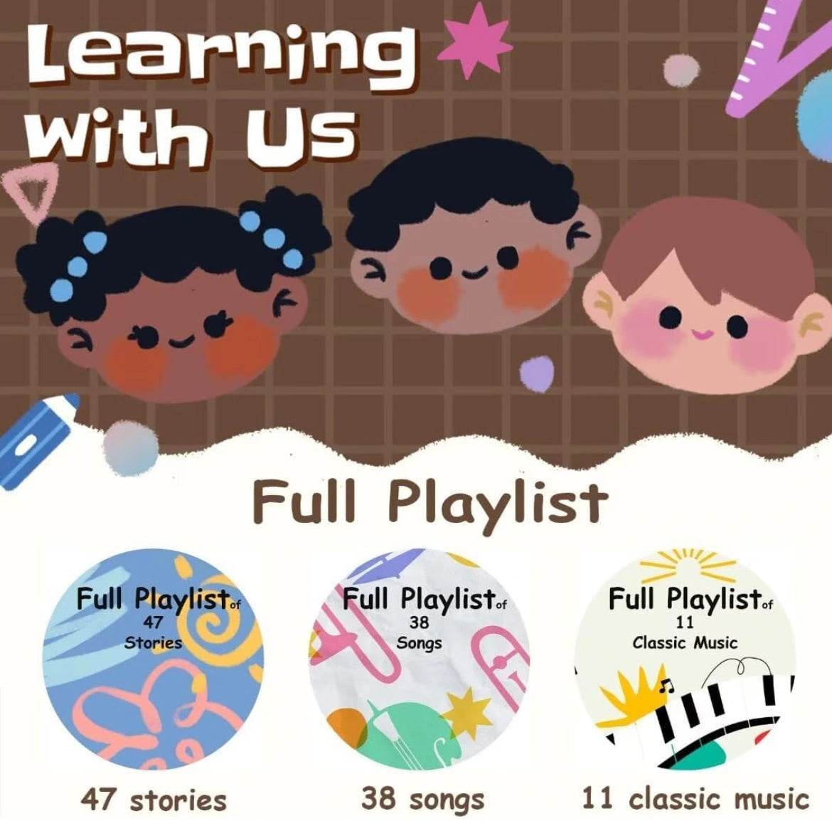Kids Phonograph for Storytelling and Music Early Education - Toy Rush