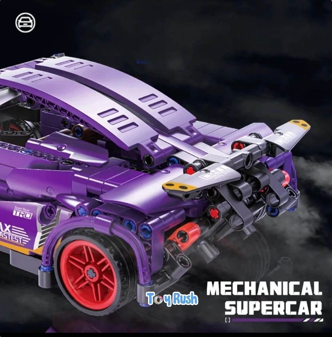 1:18 Scale Pull Back Lego Racing Car Building Block Set | Creative Assembly Toy for Collectors & Enthusiasts | Compatible Brick Model Kit for Racing Fans - Toy Rush