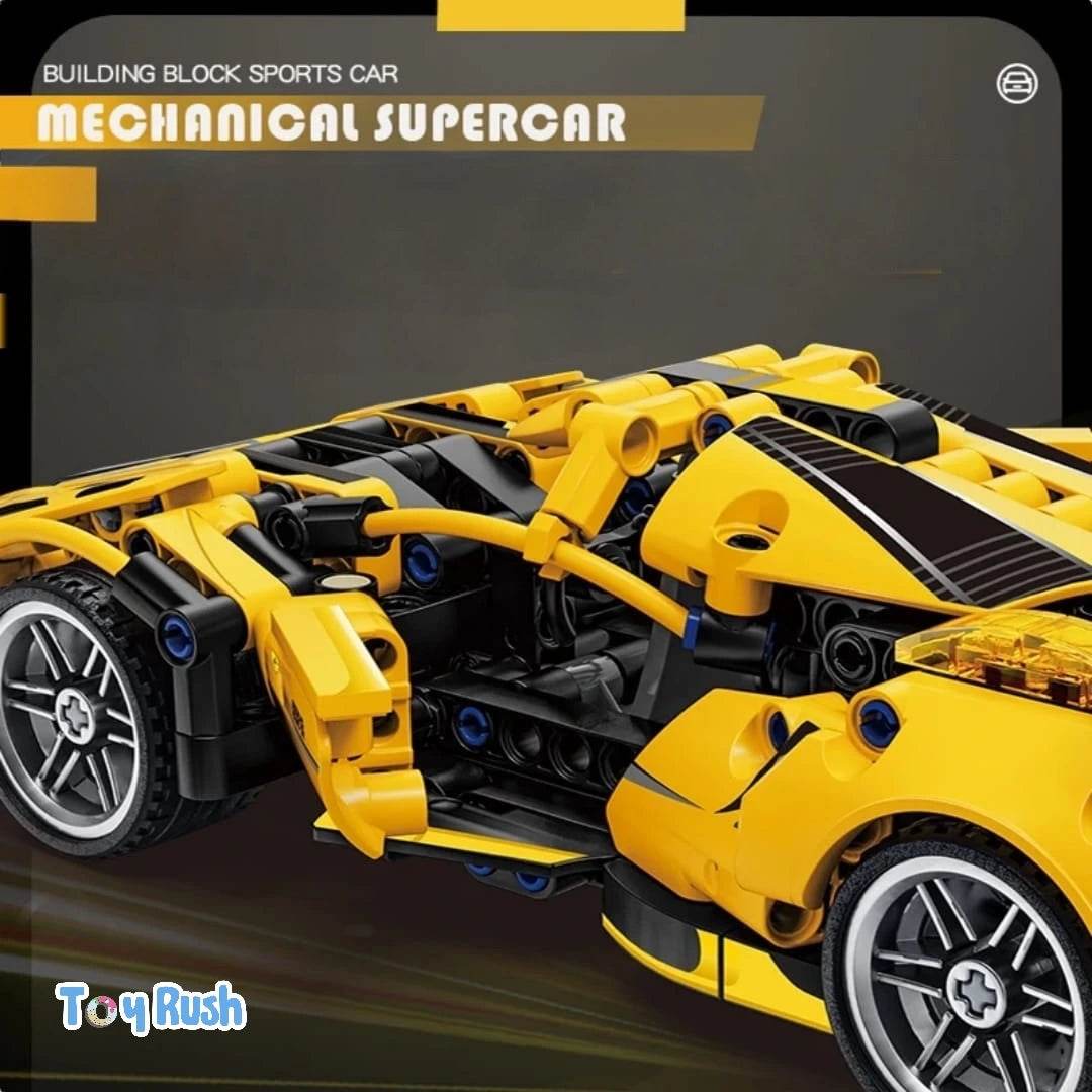 1:18 Scale Pull Back Lego Racing Car Building Block Set | Creative Assembly Toy for Collectors & Enthusiasts | Compatible Brick Model Kit for Racing Fans - Toy Rush
