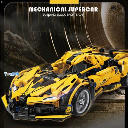 1:18 Scale Pull Back Lego Racing Car Building Block Set | Creative Assembly Toy for Collectors & Enthusiasts | Compatible Brick Model Kit for Racing Fans - Toy Rush
