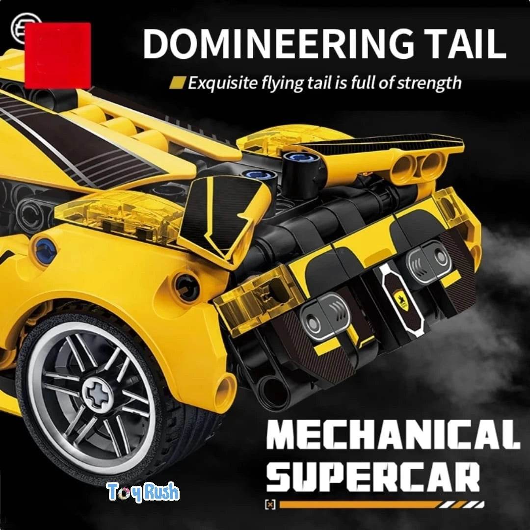1:18 Scale Pull Back Lego Racing Car Building Block Set | Creative Assembly Toy for Collectors & Enthusiasts | Compatible Brick Model Kit for Racing Fans - Toy Rush