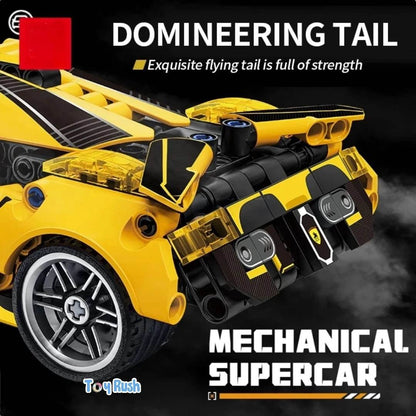 1:18 Scale Pull Back Lego Racing Car Building Block Set | Creative Assembly Toy for Collectors & Enthusiasts | Compatible Brick Model Kit for Racing Fans - Toy Rush