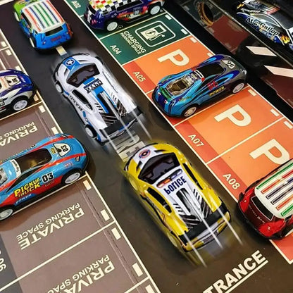 48pc Alloy Pull Back Car Set - Luxury Container Gift Box | Racing Cars with Tracks and More