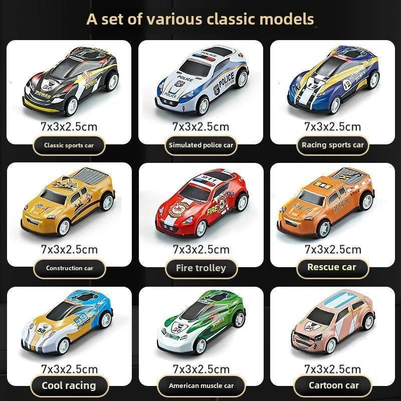 48pc Alloy Pull Back Car Set - Luxury Container Gift Box | Racing Cars with Tracks and More