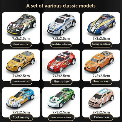 48pc Alloy Pull Back Car Set - Luxury Container Gift Box | Racing Cars with Tracks and More