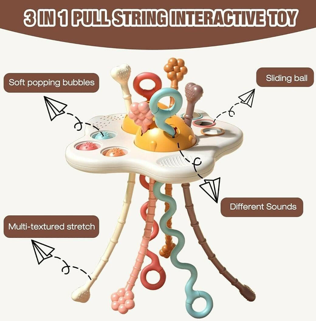 Silicone Pull String Toy for Toddlers | Teething Toys